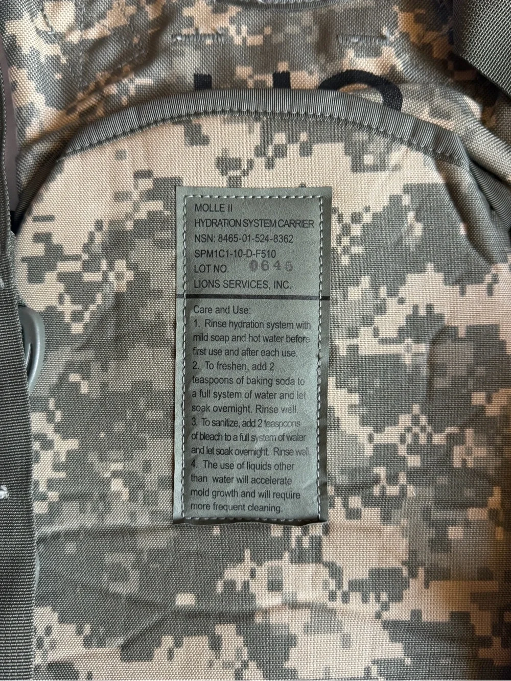 Camouflage Hydration Pack - Military Digital Camo
